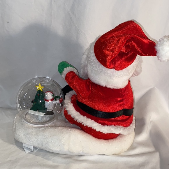 Vintage Gemmy Plush Animated Santa Snow Globe Christmas Musical - Picture 3 of 3
